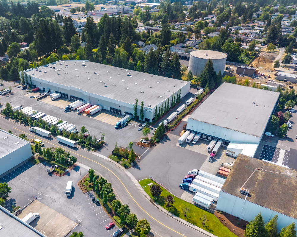 aerial image of the portland oregon performance food group facilities