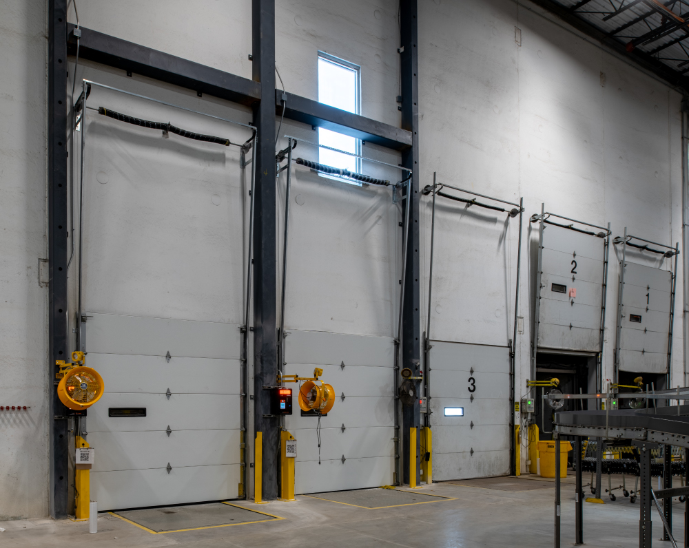 interior dock door upgrades of the spreetail warehouse tenant improvement in greenwood indiana